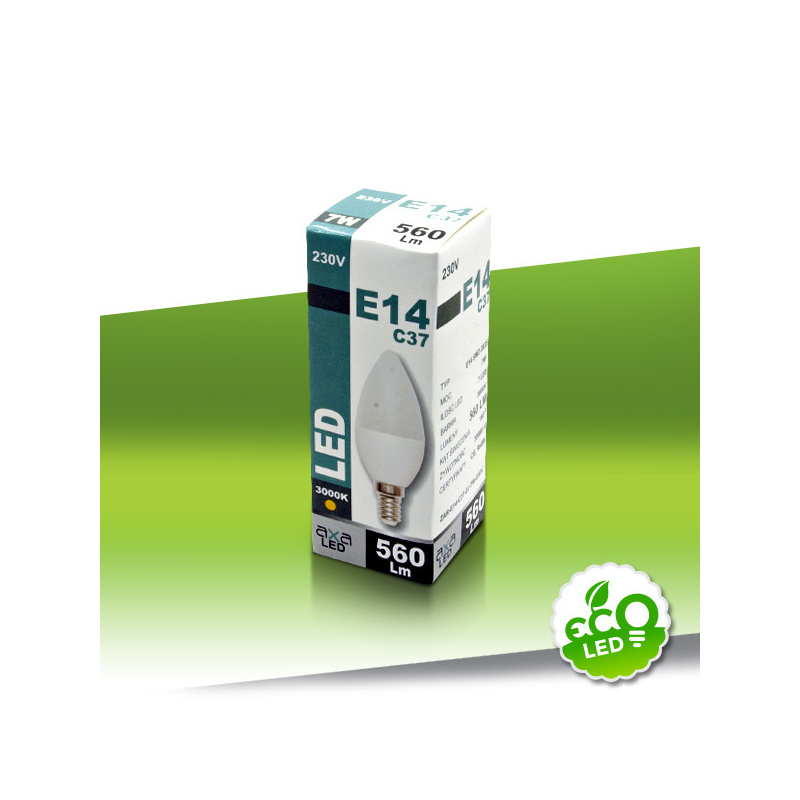 ŻARÓWKA AXA LED E14/C37-7W CIEPŁA BIAŁA 7LED ŚWIECZKA