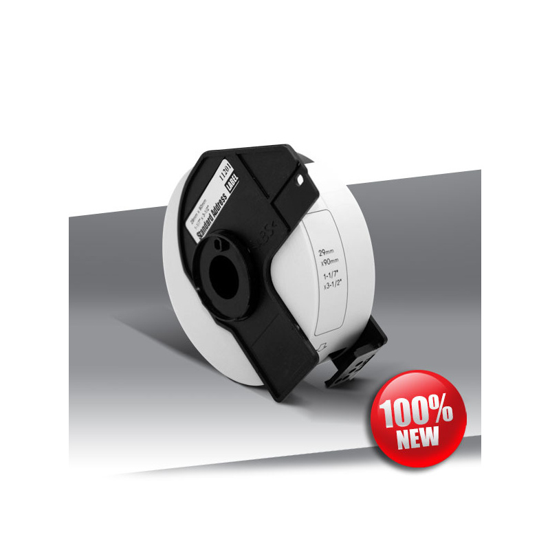 Taśma Brother DK-11201 BLACK on WHITE 24inks 400szt (29x90mm