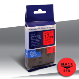 Taśma Brother TZe-431 BLACK on RED 24inks 12mm