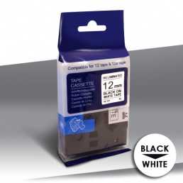 Taśma Brother HGe-231 BLACK on WHITE 24inks 12mm