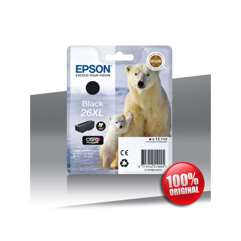 Tusz Epson 600 XP XL(T2621) BLACK 12,2ml