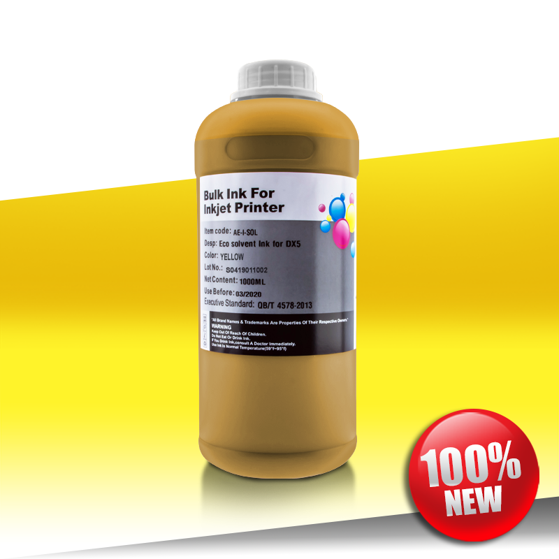 Atrament eco solwentowy Epson DX5/DX7 YELLOW 1L 24inks Atrament eco solwentowy Epson DX5/DX7 YELLOW 1L 24inks