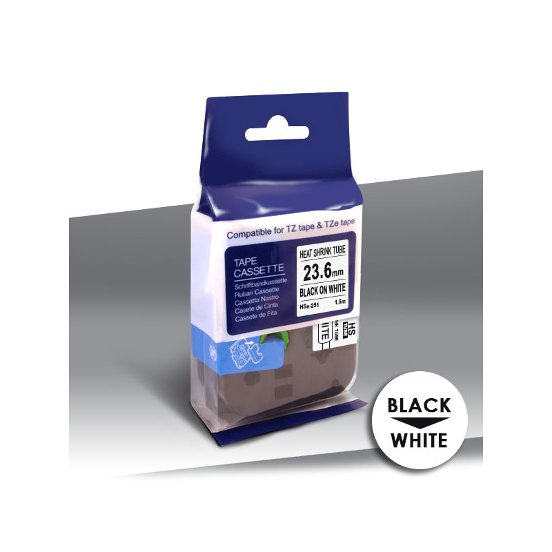 Rurka Brother HSe-251 BLACK on WHITE 24inks 23,6mm