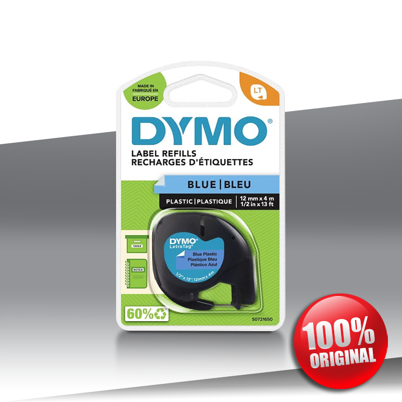 Taśma Dymo Letratag 59426 BLACK on BLUE Oryginalna 12mm