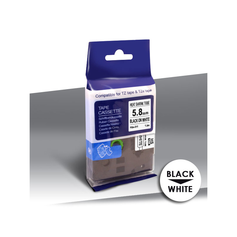 Rurka Brother HSe-211 BLACK on WHITE 24inks 5,8mm