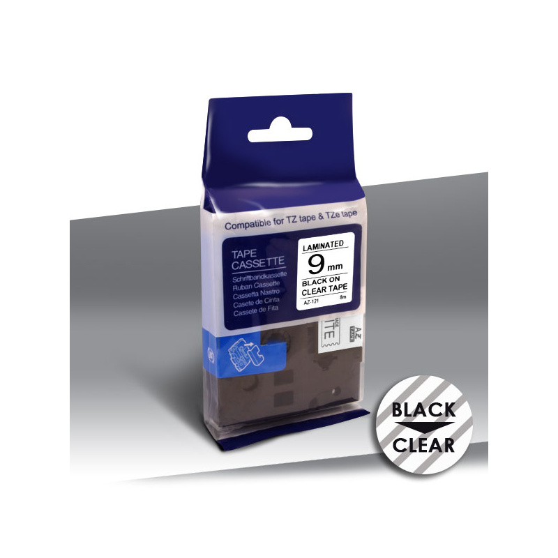 Taśma Brother TZe-121 BLACK on CLEAR 24inks 9mm
