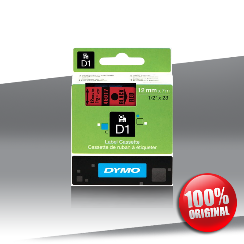 Taśma Dymo 45017 BLACK on RED Oryginalna 12mm